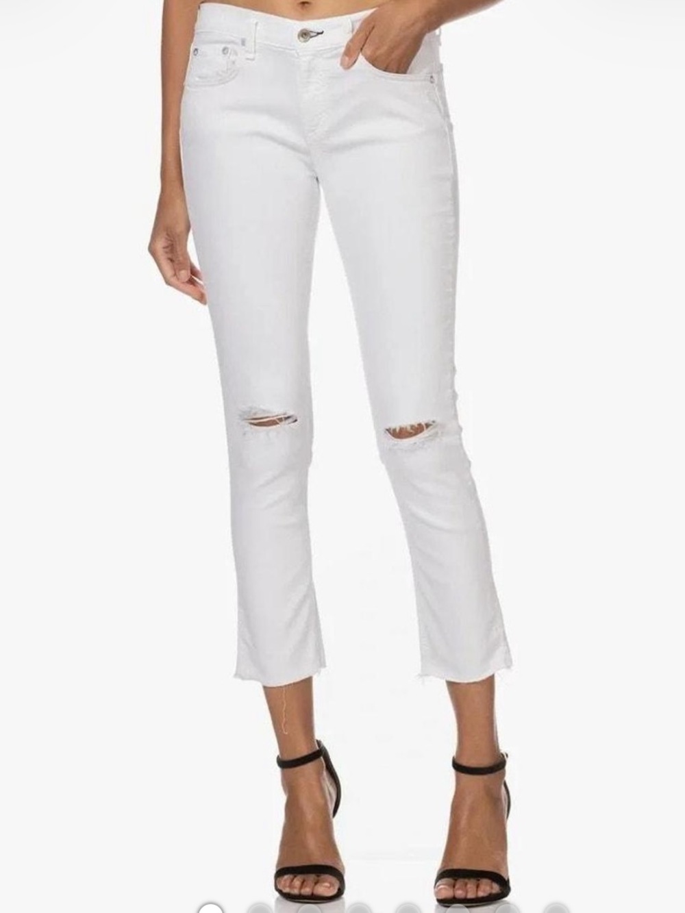rag & bone White Distressed Boyfriend Jean size 25